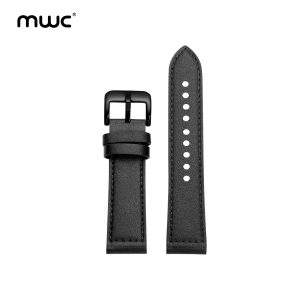 MWC Leather & Silicon Mixed Strap | Premium Quality | 22mm | Black