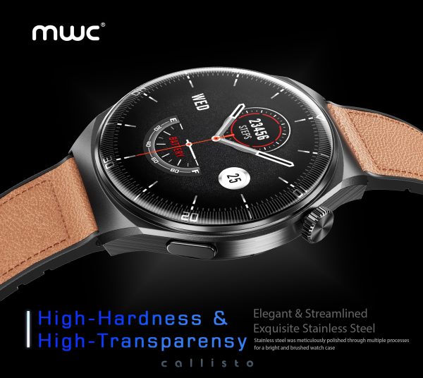 MWC CALLISTO Watch Pro | MW01 | BT 5.4 | 1.43" Super Smooth HD AMOLED Display  | Premium Quality | iP68 Water Resistant | Wireless Charging | Zinc Allow Frame | Bluetooth Calling | AI Voice | NFC | 7 to 10 Days Backup | 100+ Sports Mode | Black - Image 3
