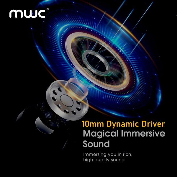 MWC ASVA Pro | Ultra Premium | Hybrid ANC (6 mics) | 10mm±0.1mm Driver | 90H Play Time (800mAh Battery) | 45ms Ultra Low Latency | iPx6 Water Resistance | Dual Device Pairing | Bluetooth 5.4 - Image 6