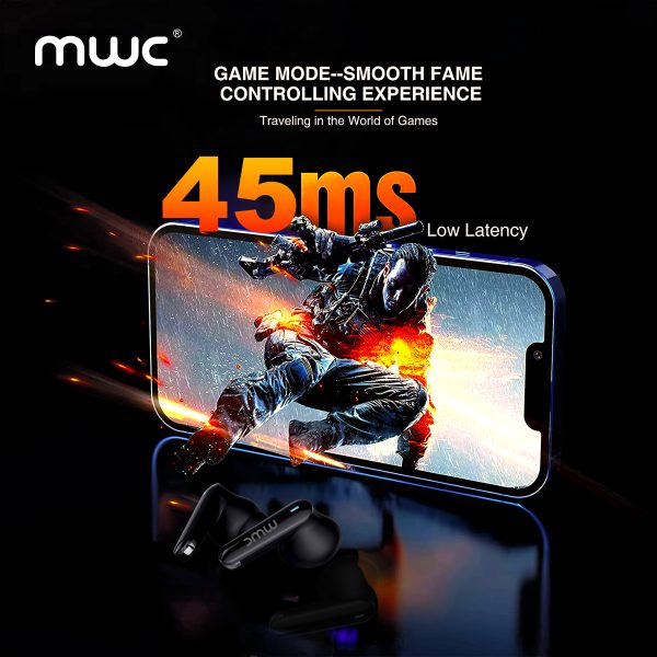 MWC ASVA Pro | Ultra Premium | Hybrid ANC (6 mics) | 10mm±0.1mm Driver | 90H Play Time (800mAh Battery) | 45ms Ultra Low Latency | iPx6 Water Resistance | Dual Device Pairing | Bluetooth 5.4 - Image 5