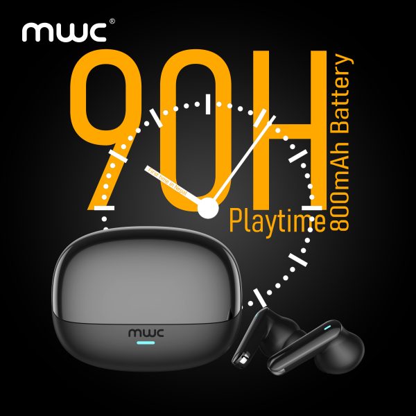 MWC ASVA Pro | Ultra Premium | Hybrid ANC (6 mics) | 10mm±0.1mm Driver | 90H Play Time (800mAh Battery) | 45ms Ultra Low Latency | iPx6 Water Resistance | Dual Device Pairing | Bluetooth 5.4 - Image 2